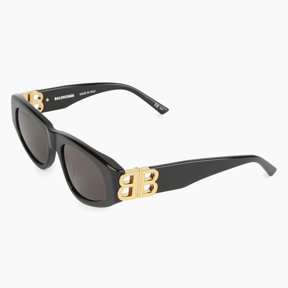 Balenciaga Sunglasses with Black Frame and Gold Detail